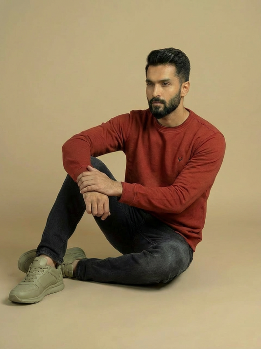 Allen Solly Man Sweatshirt Redish Orange