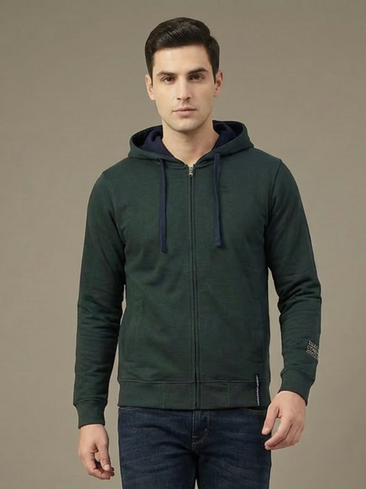 US Grand Polo Zip Man Hoodie Forest Green