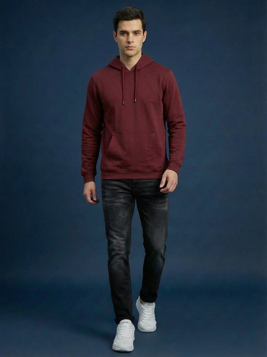 Van Heusen Man Hoodie Maroon