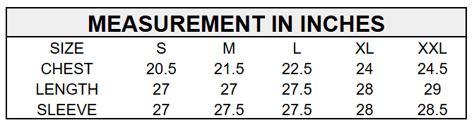 Size chart