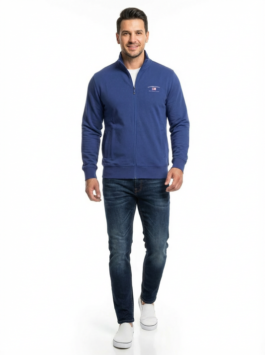 Cotton Belt Man Zip Jacket Royal Blue
