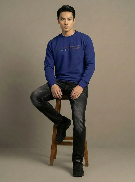 Cotton Belt Man Sweatshirt Royal Blue