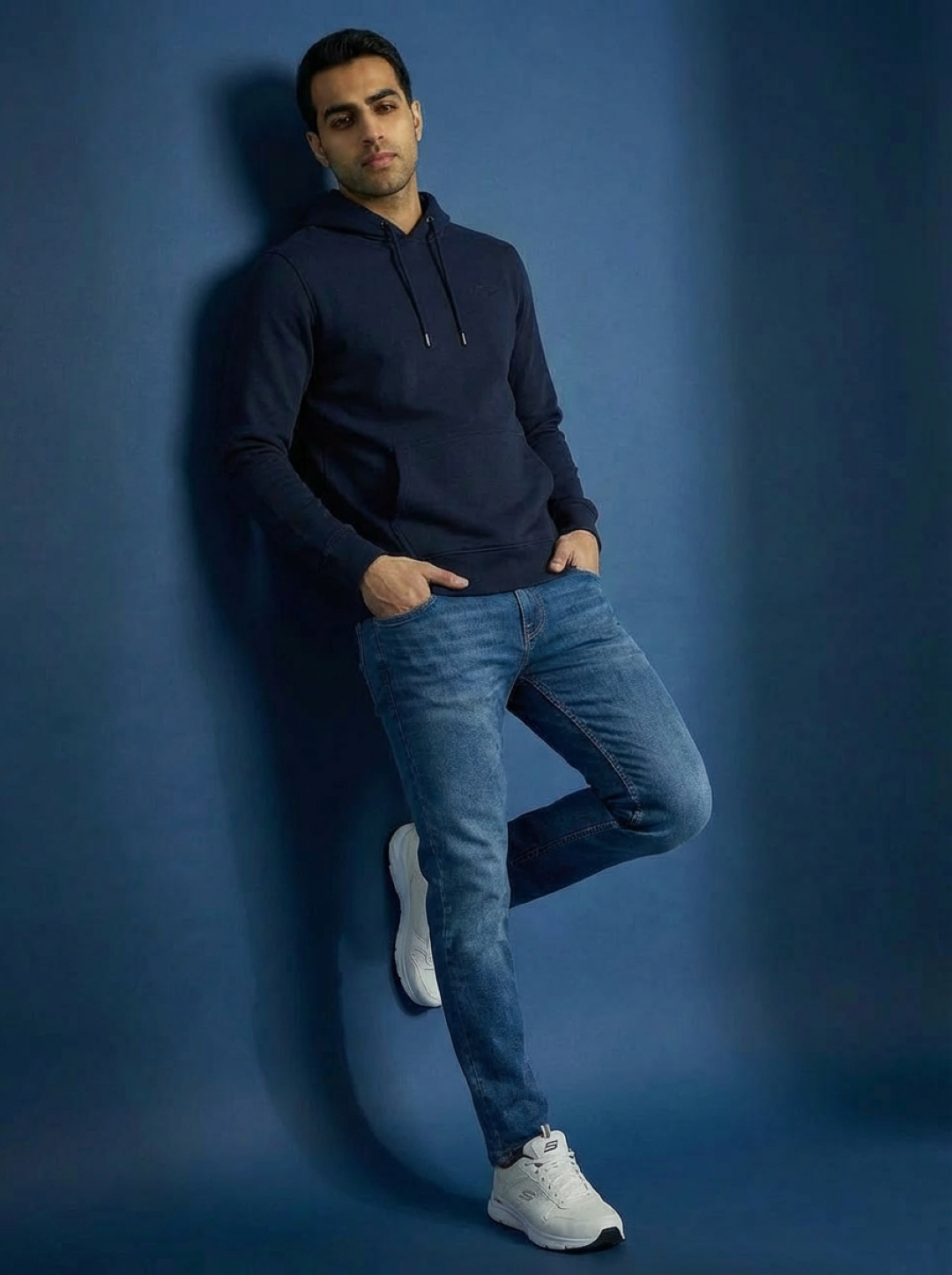 River Island Man Hoodie Navy