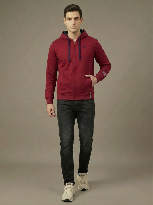 US Grand Polo Zip Man Hoodie Red