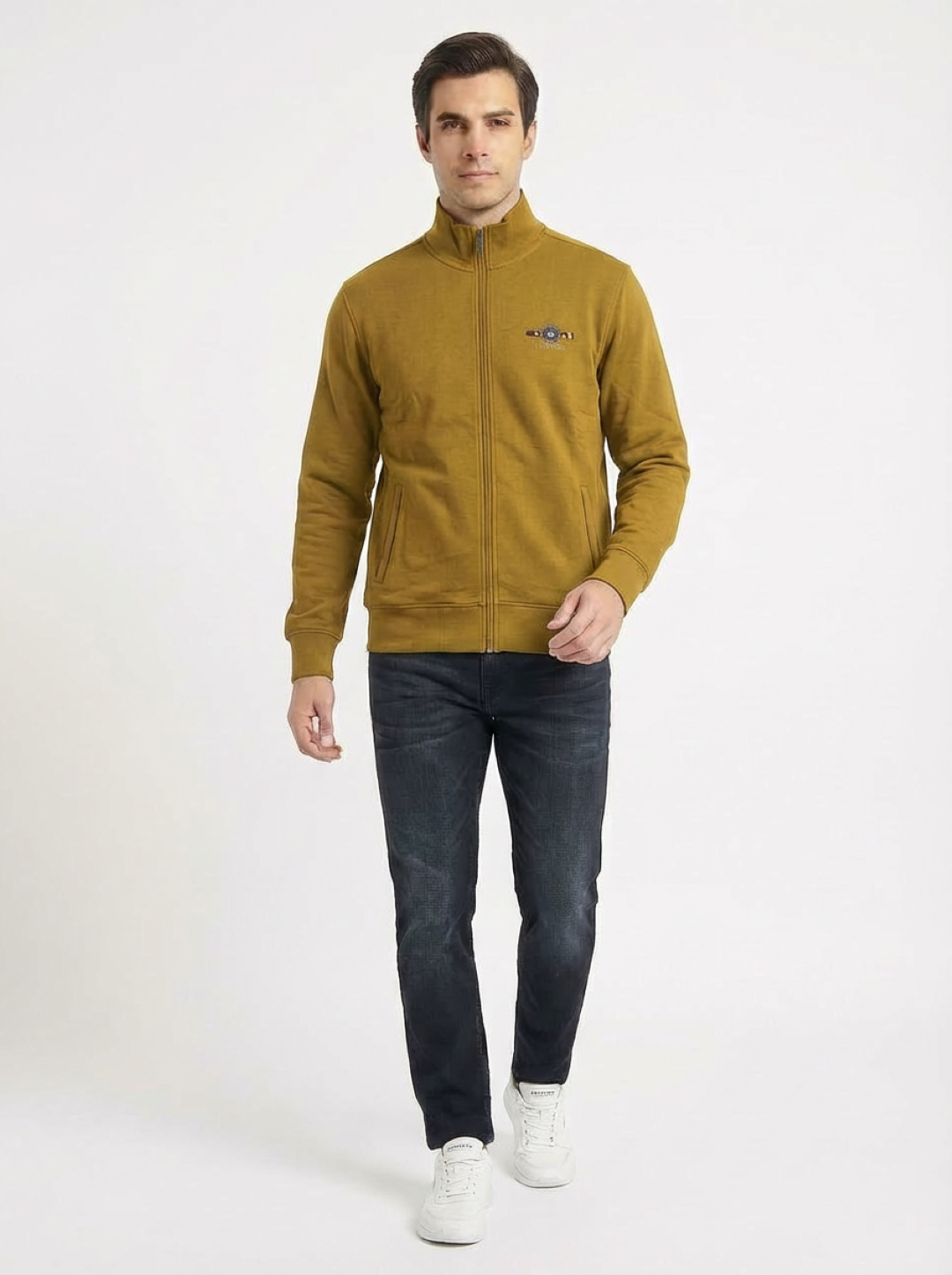 Il Granchio Man Zip Jacket Mustard