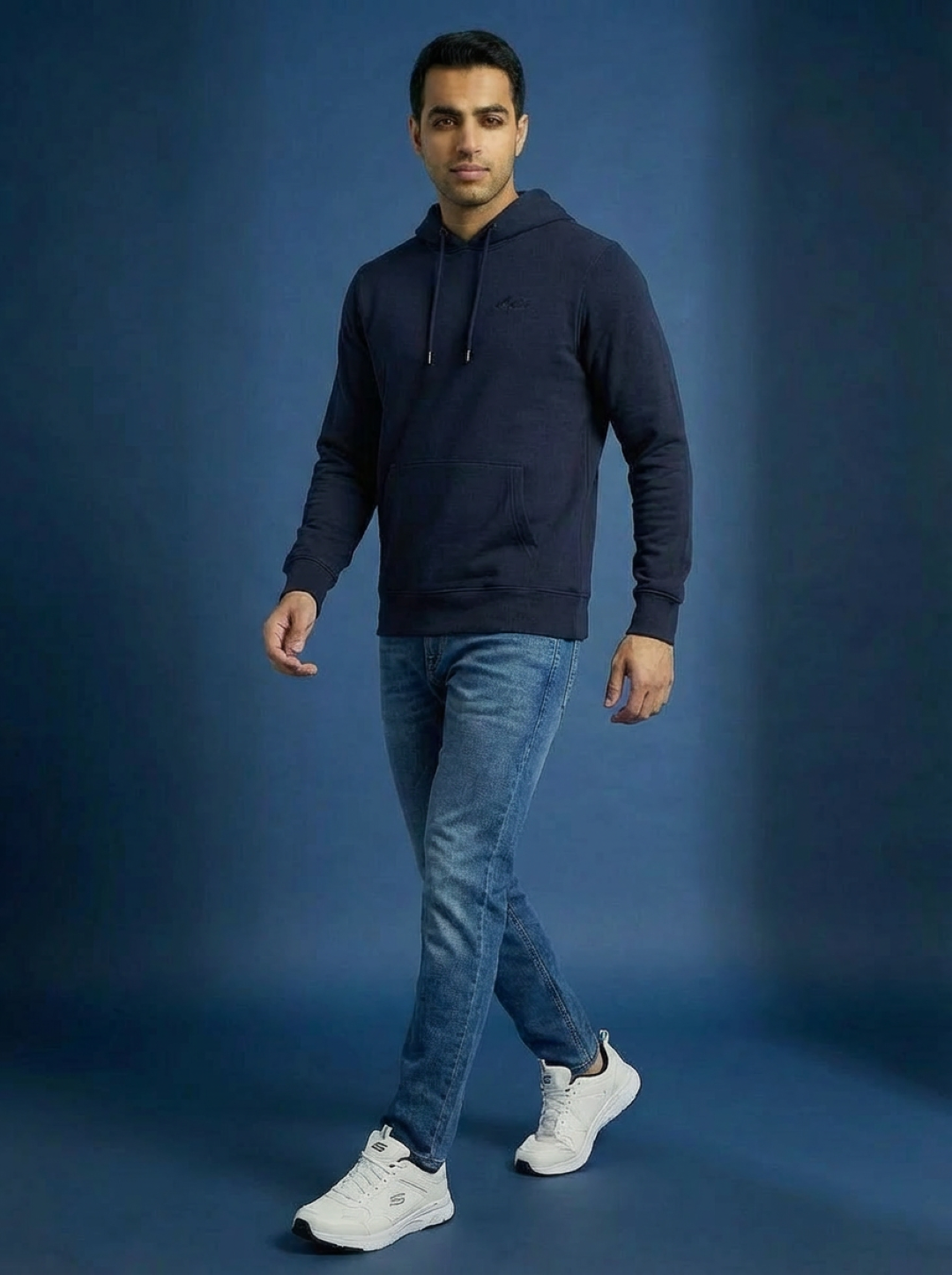 River Island Man Hoodie Navy