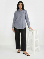 C&A Ladies Shirt Grey Blue