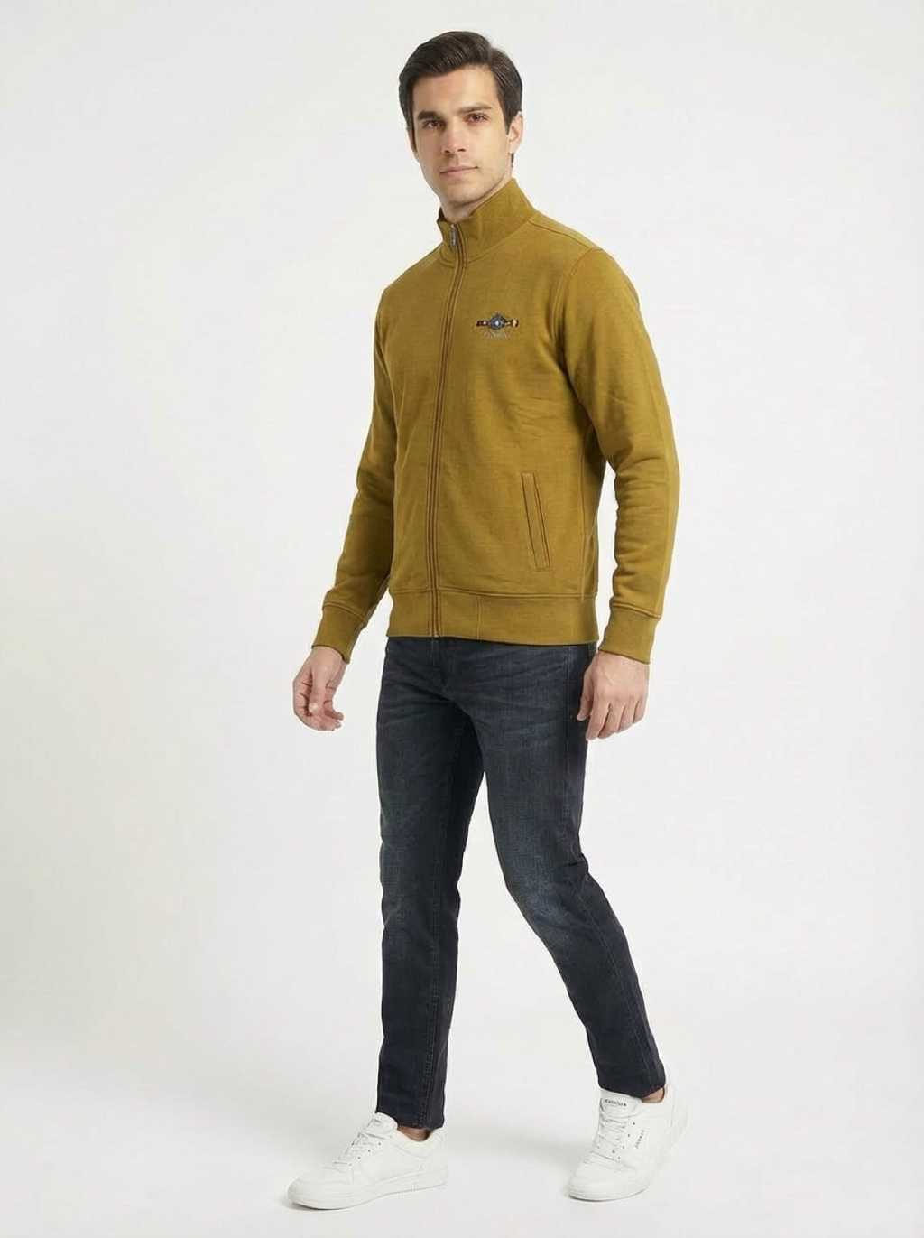 Il Granchio Man Zip Jacket Mustard