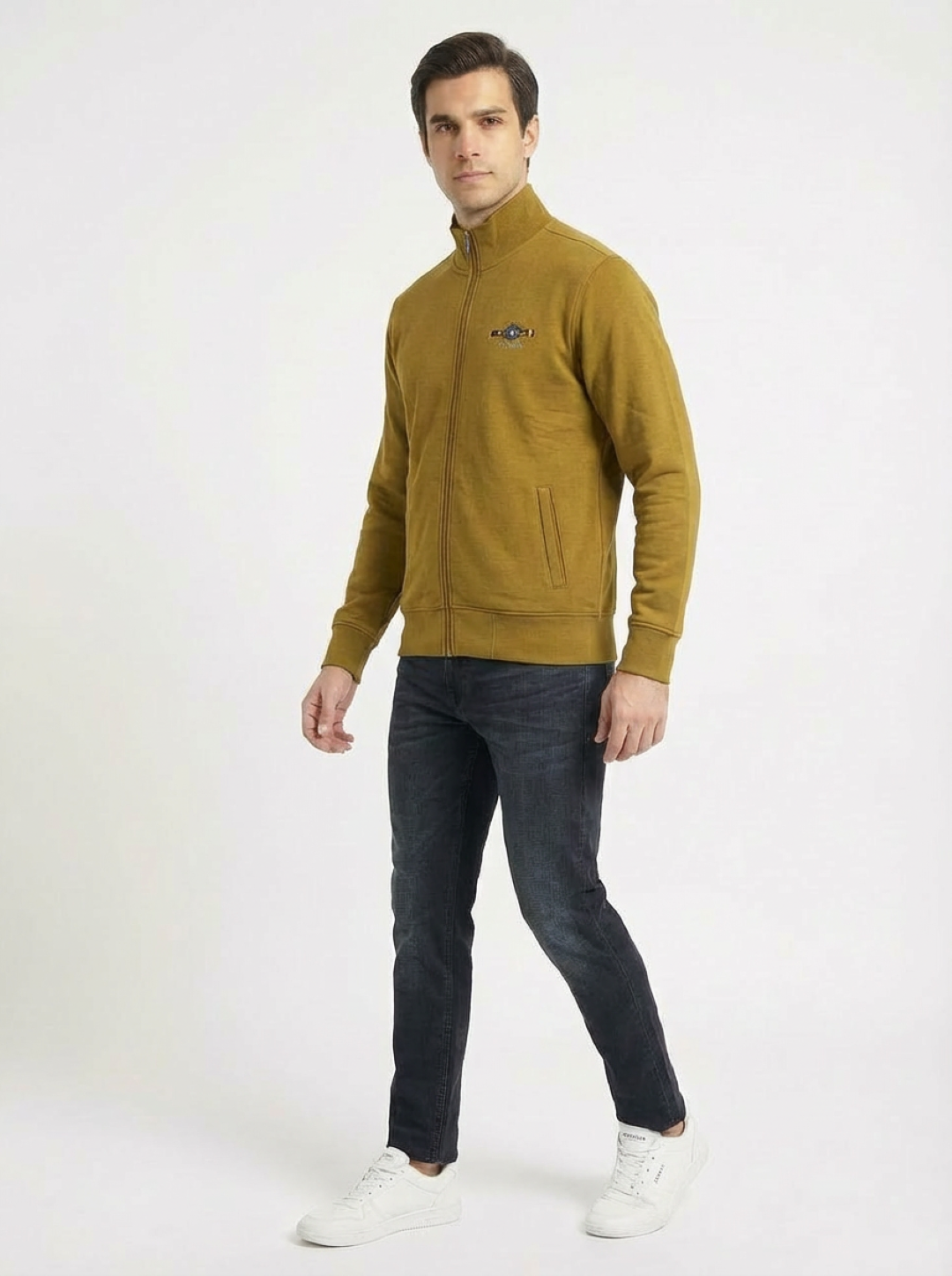 Il Granchio Man Zip Jacket Mustard