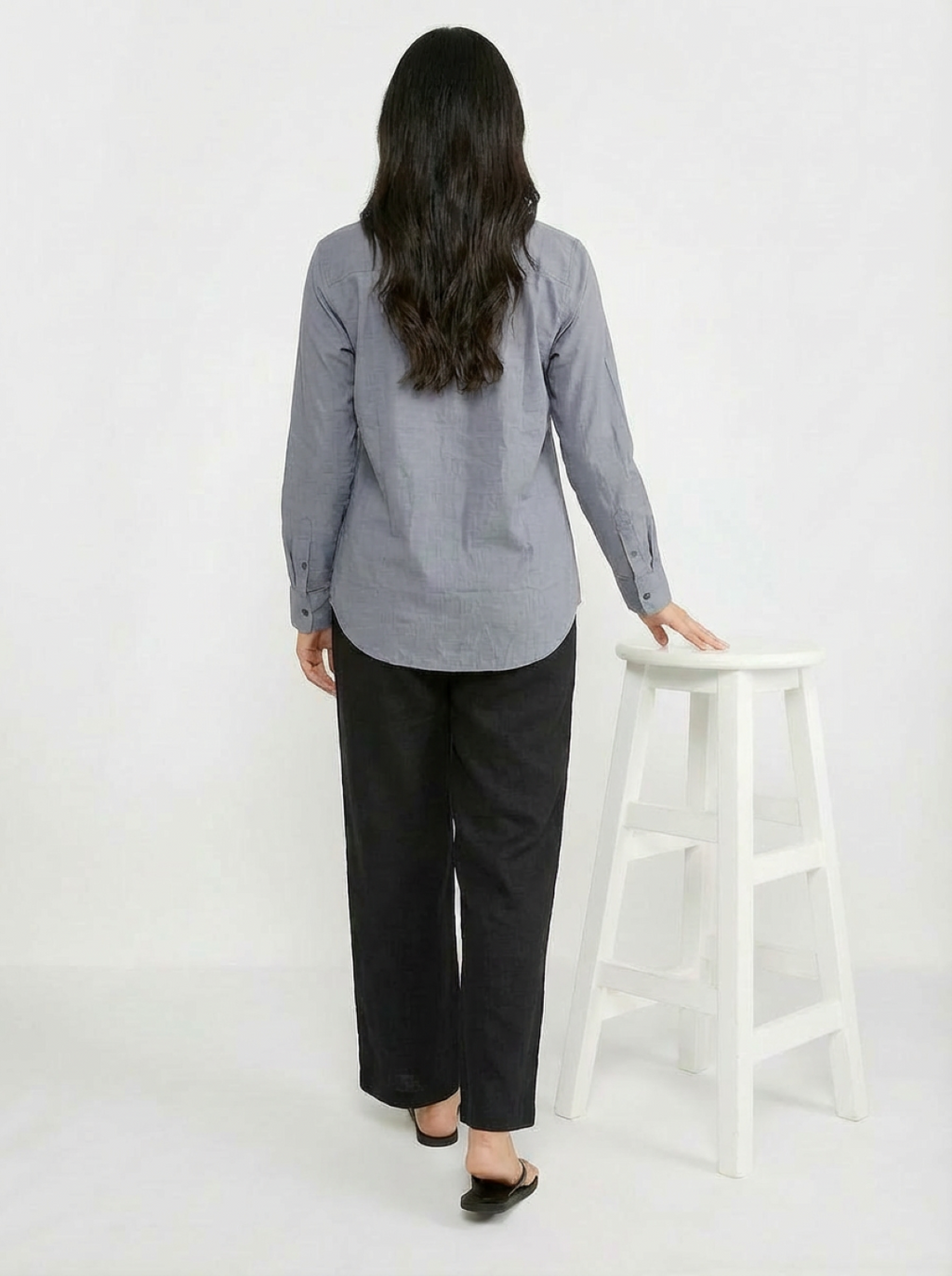 C&A Ladies Shirt Grey Blue