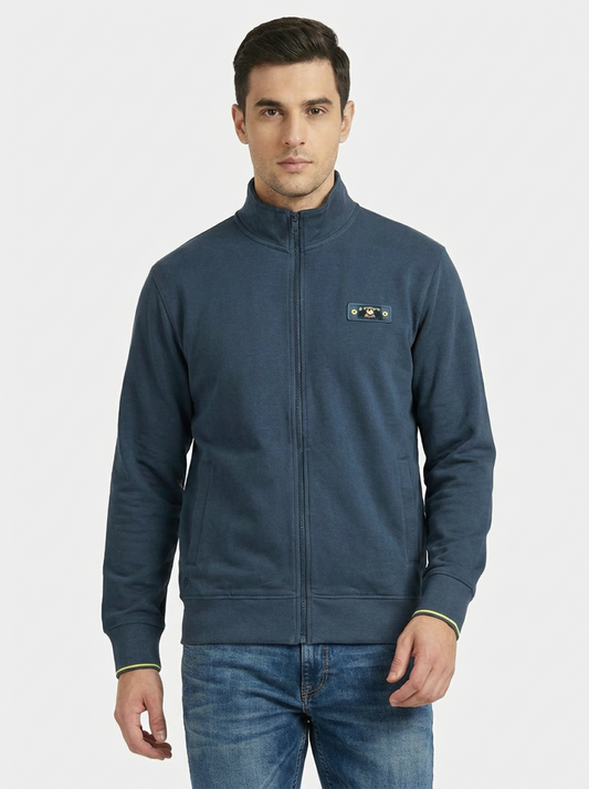 Cotton Belt Man Zip Jacket Navy