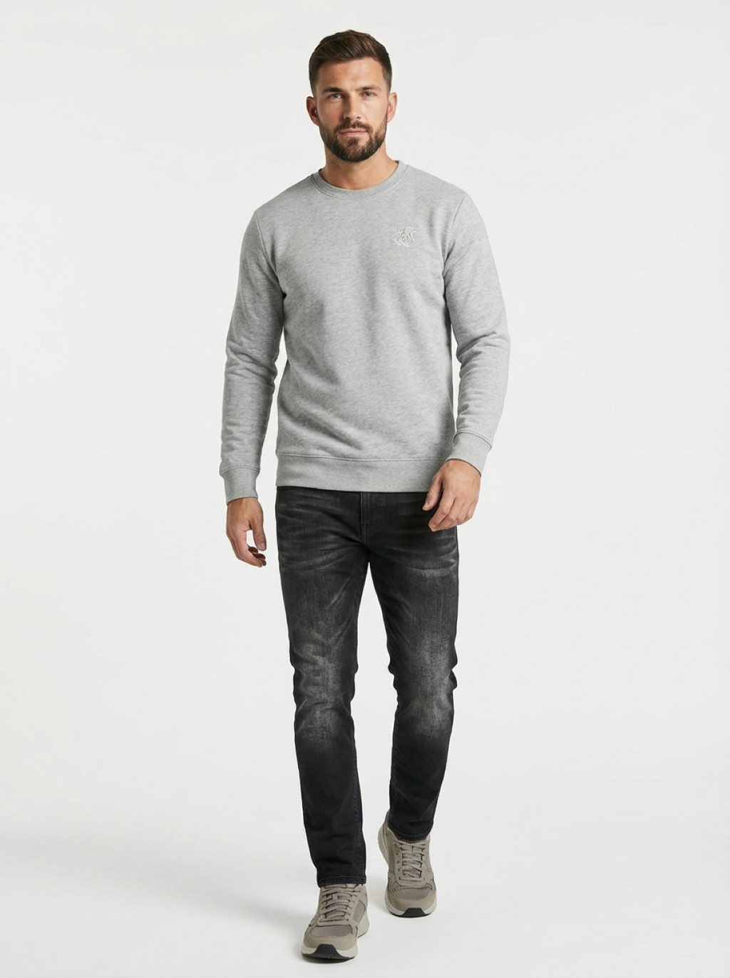 Sik Silk Man Sweatshirt Grey Melange