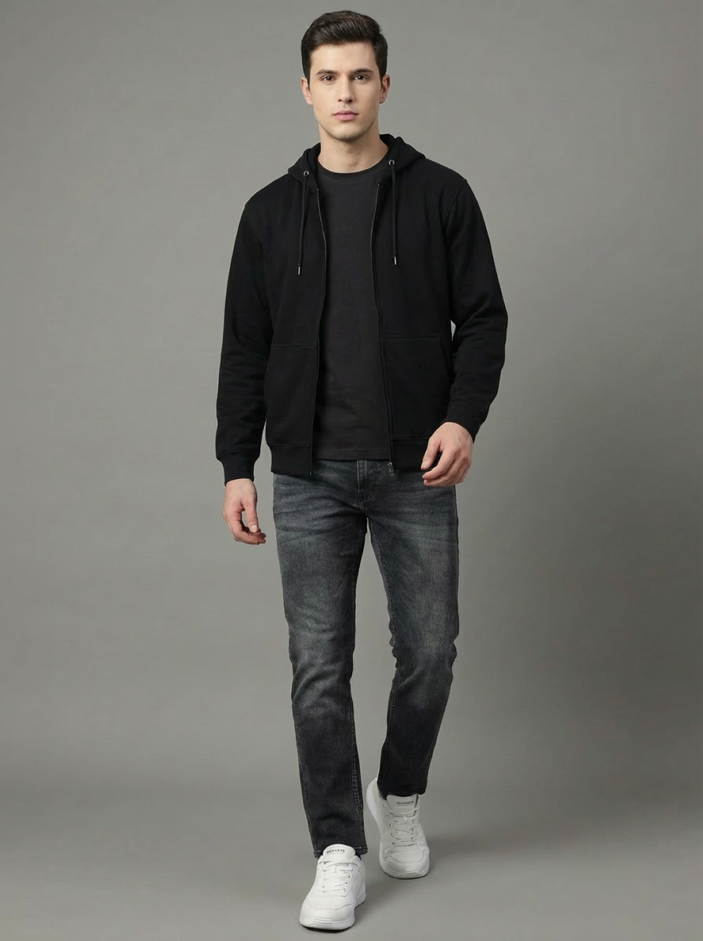 ATC Man Zip Hoodie Black