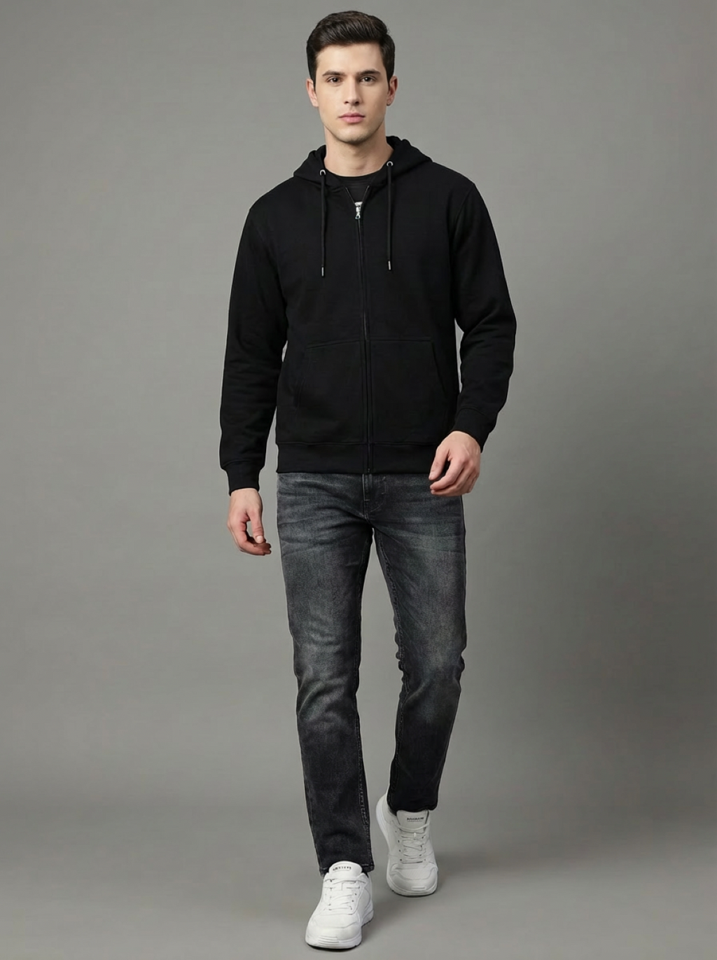 ATC Man Zip Hoodie Black