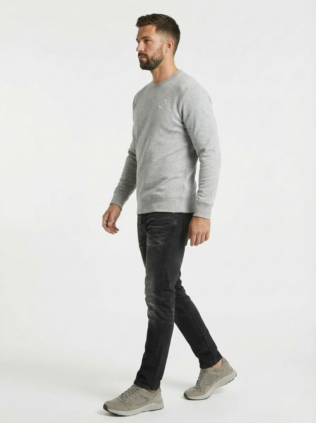 Sik Silk Man Sweatshirt Grey Melange