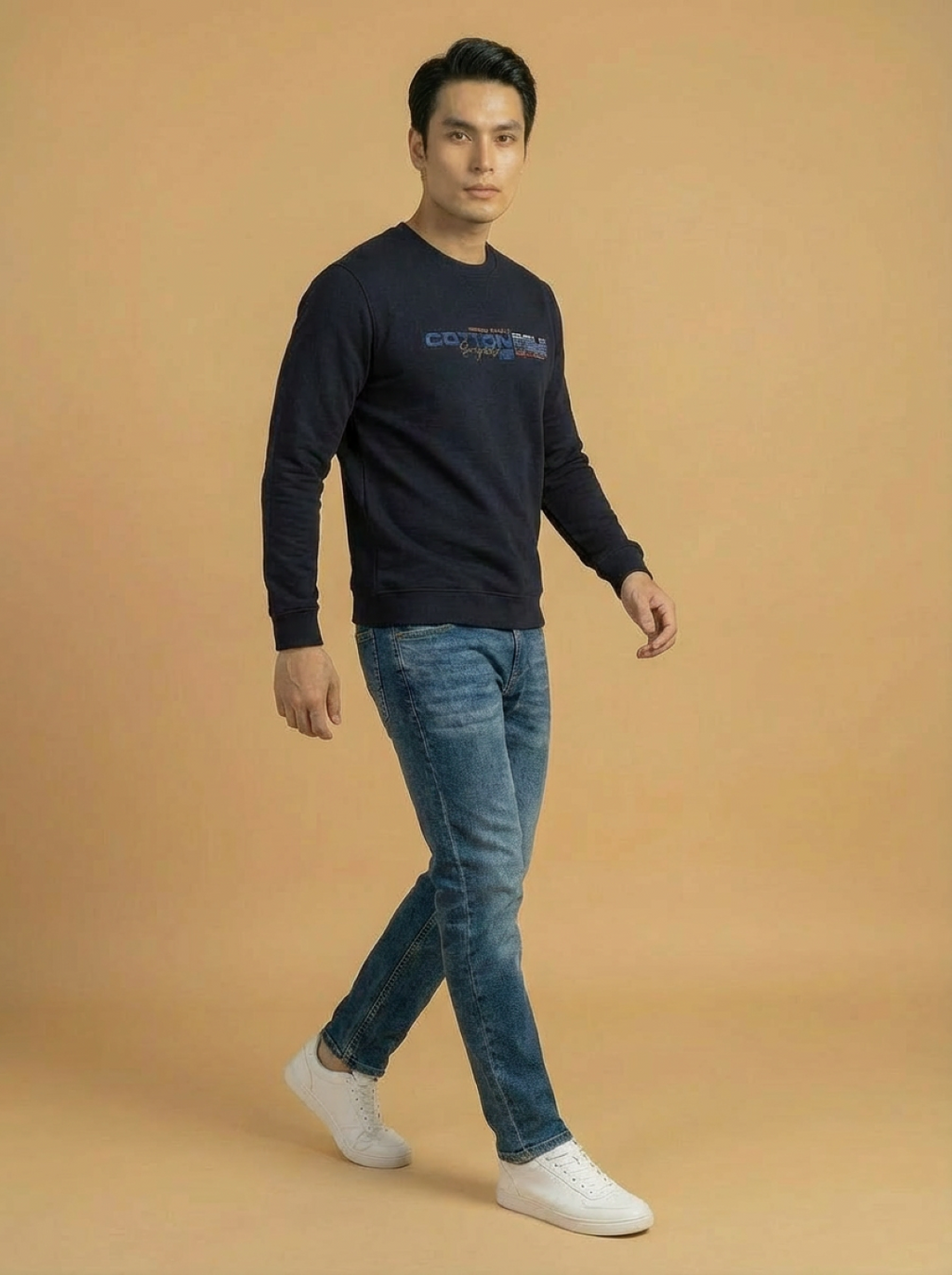 Cotton Belt Man Sweatshirt Navy