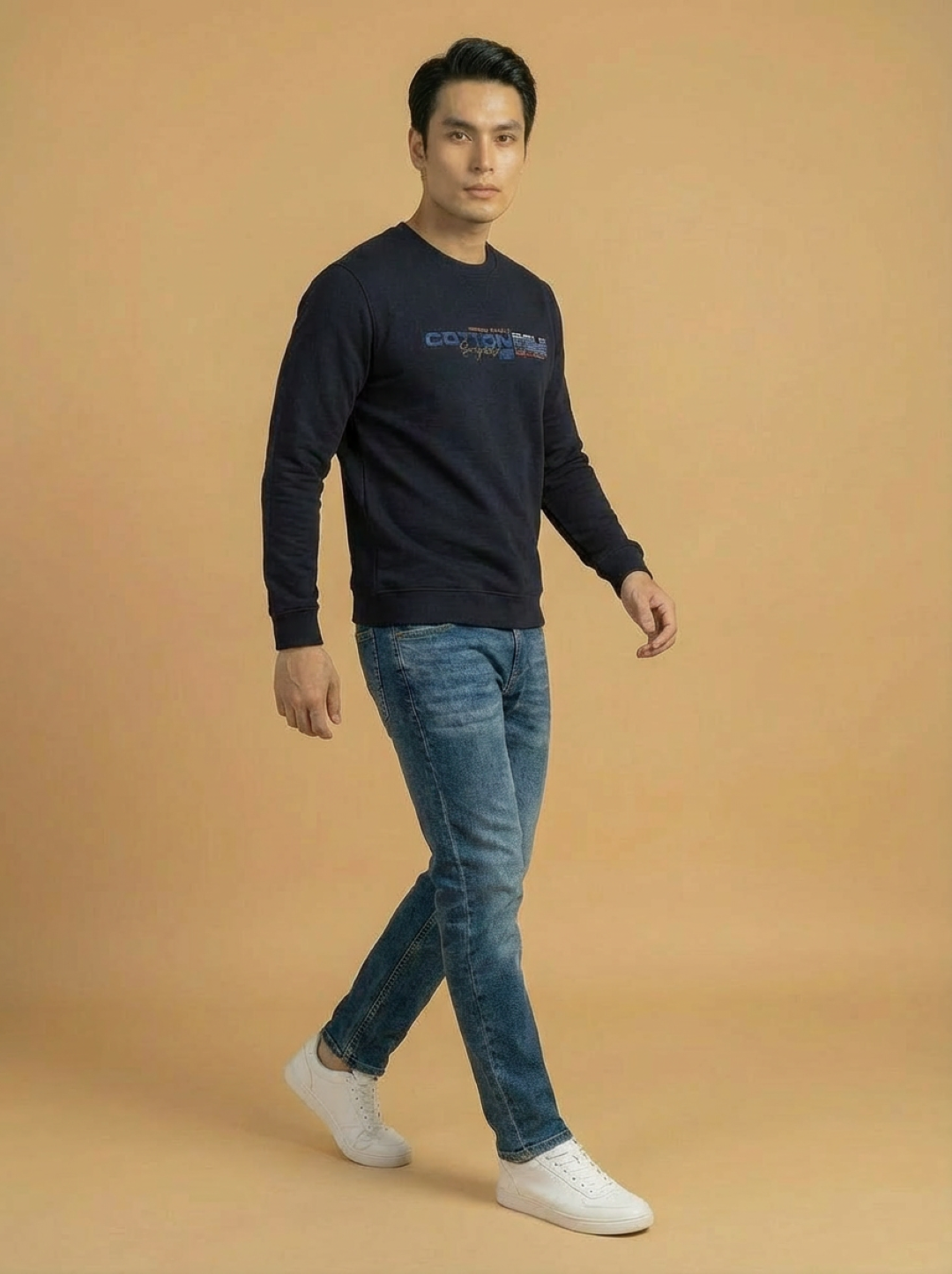 Cotton Belt Man Sweatshirt Navy