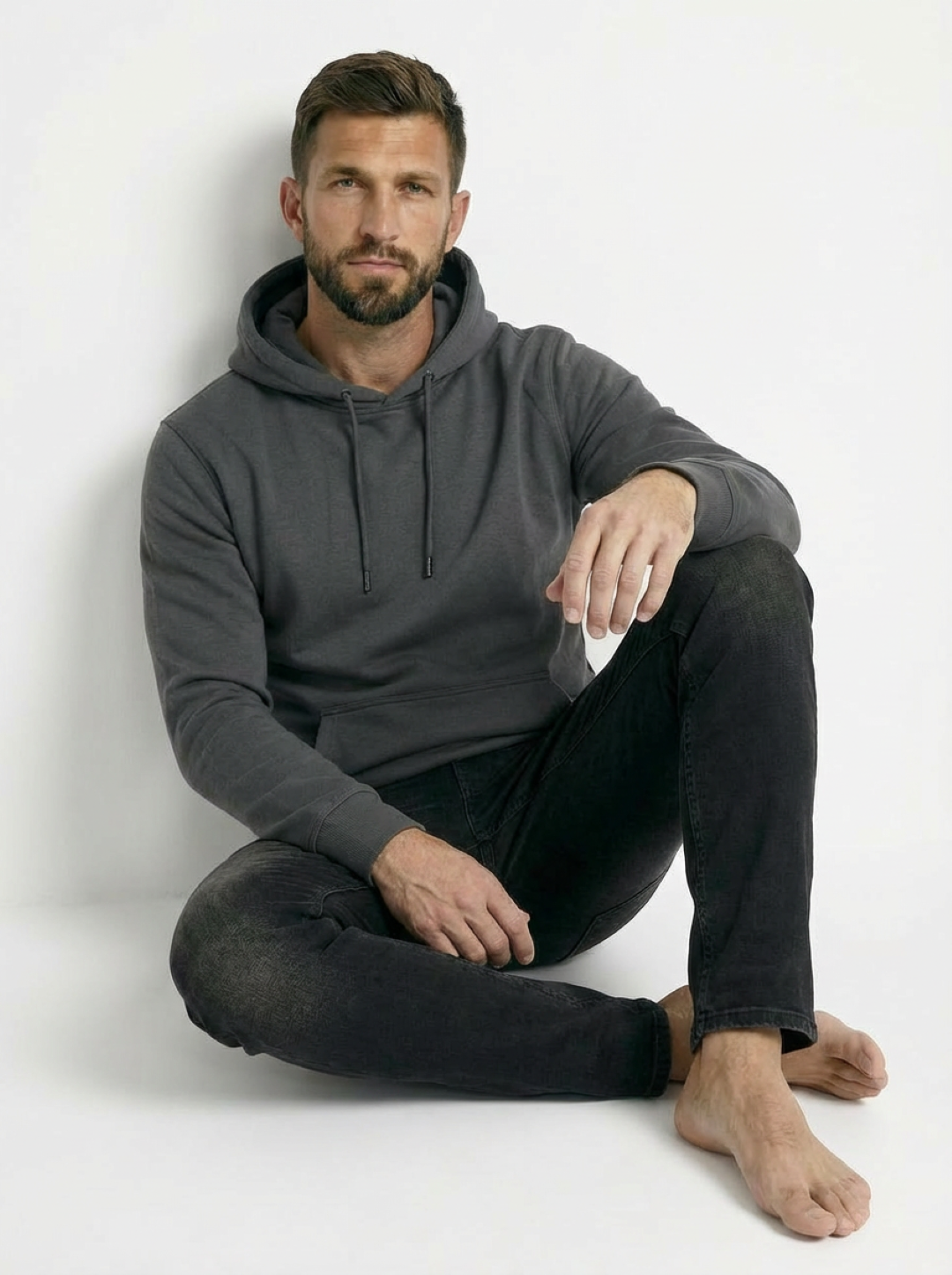 River Island Man Hoodie Sport Grey