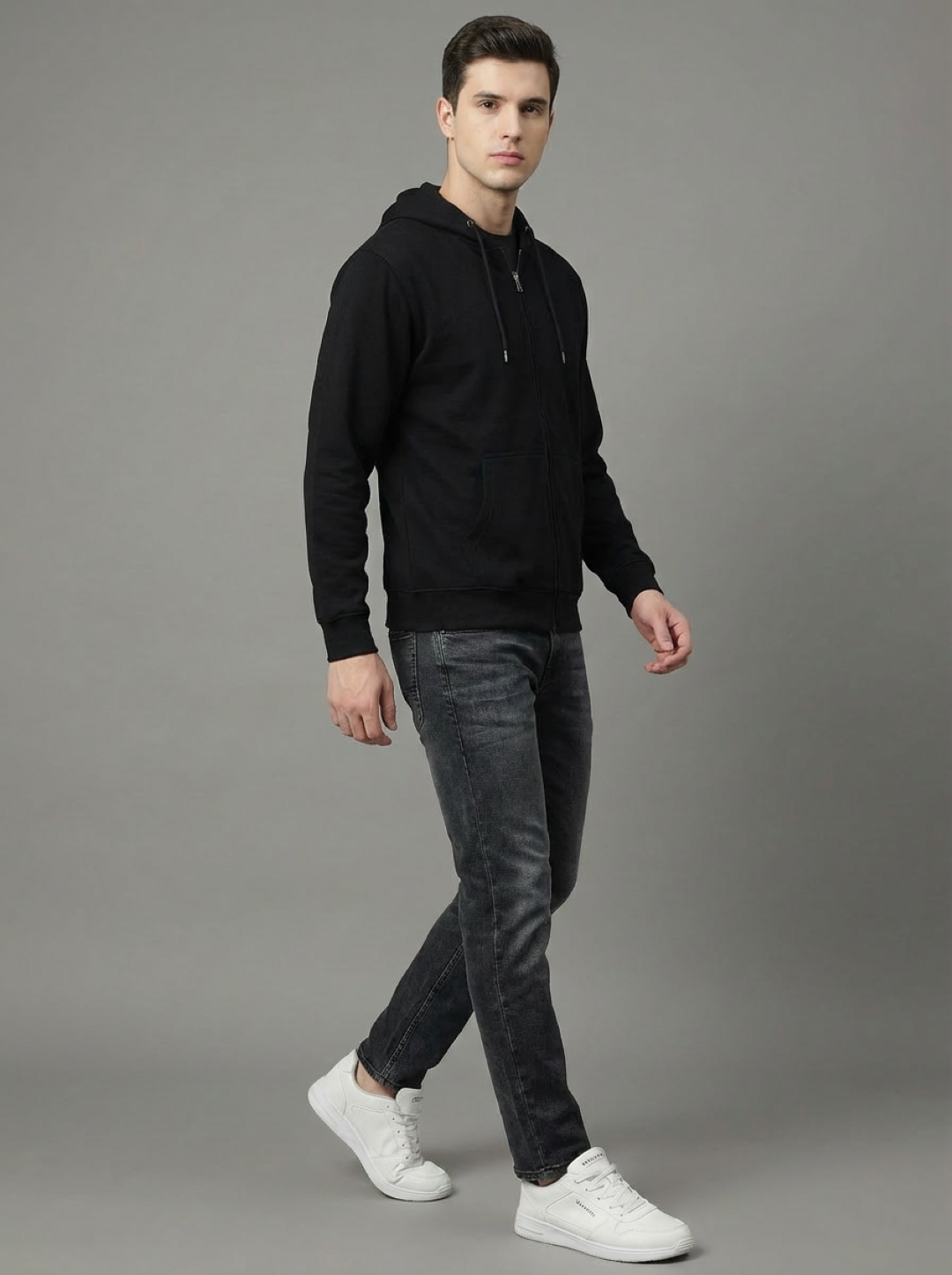 ATC Man Zip Hoodie Black