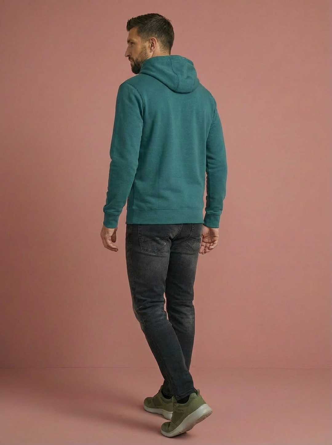 River Island Man Hoodie Sea Green
