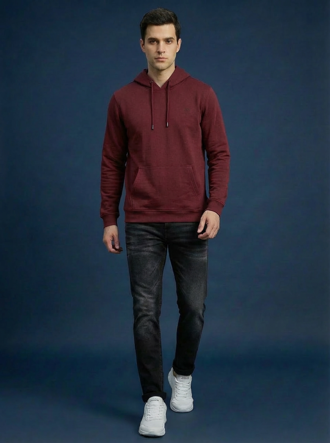 Van Heusen Man Hoodie Maroon