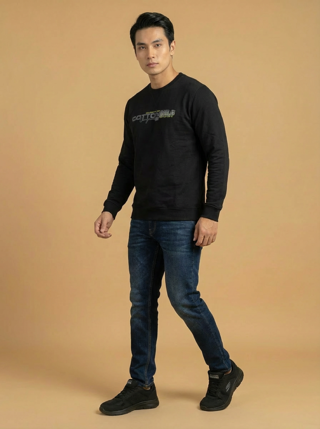 Cotton Belt Man Sweatshirt Black