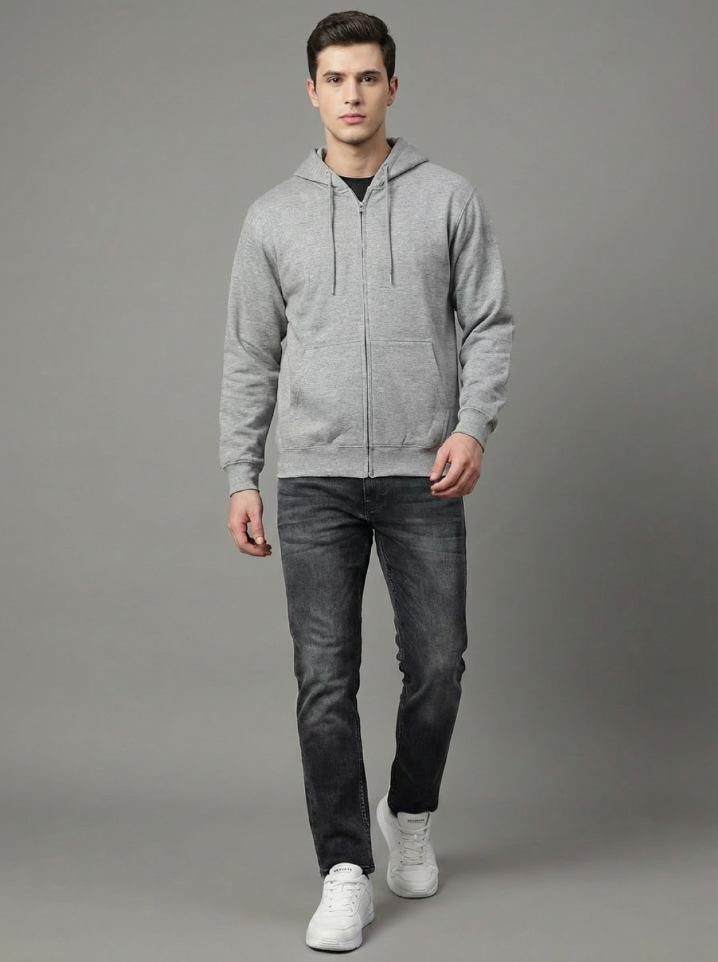 ATC Man Zip Hoodie Grey
