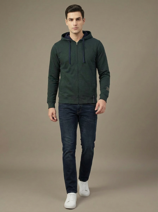 US Grand Polo Zip Man Hoodie Forest Green