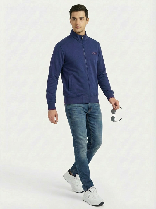 Cotton Belt Man Zip Jacket Royal Blue