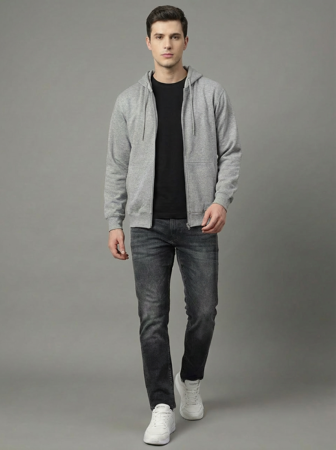 ATC Man Zip Hoodie Grey