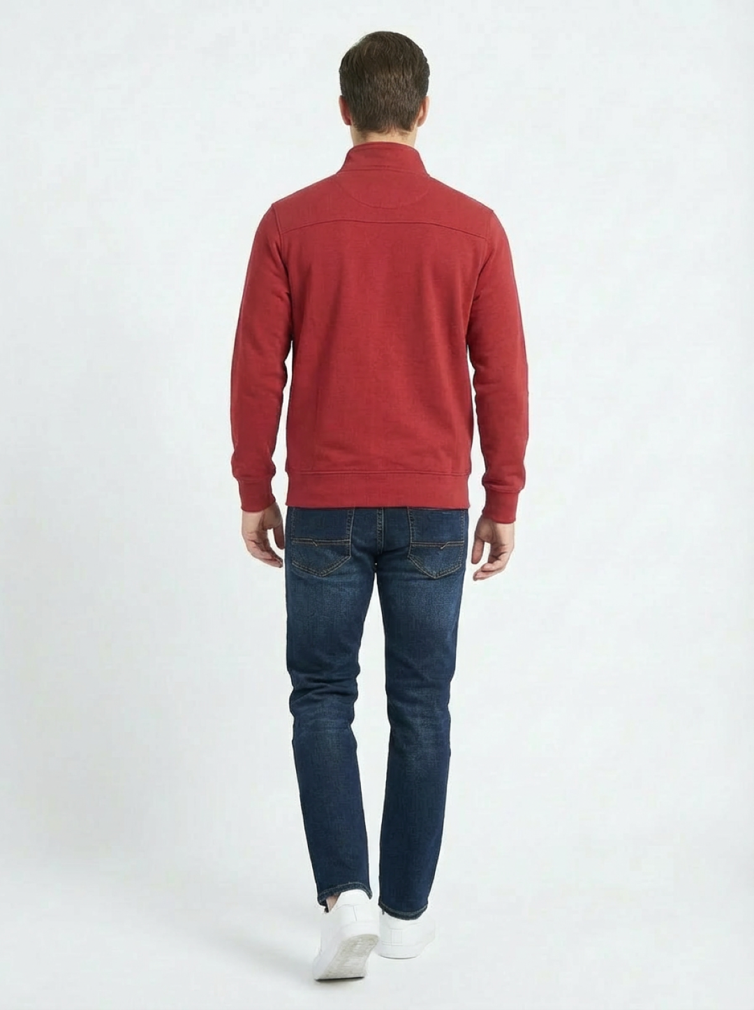 Cotton Belt Man Zip Jacket Red