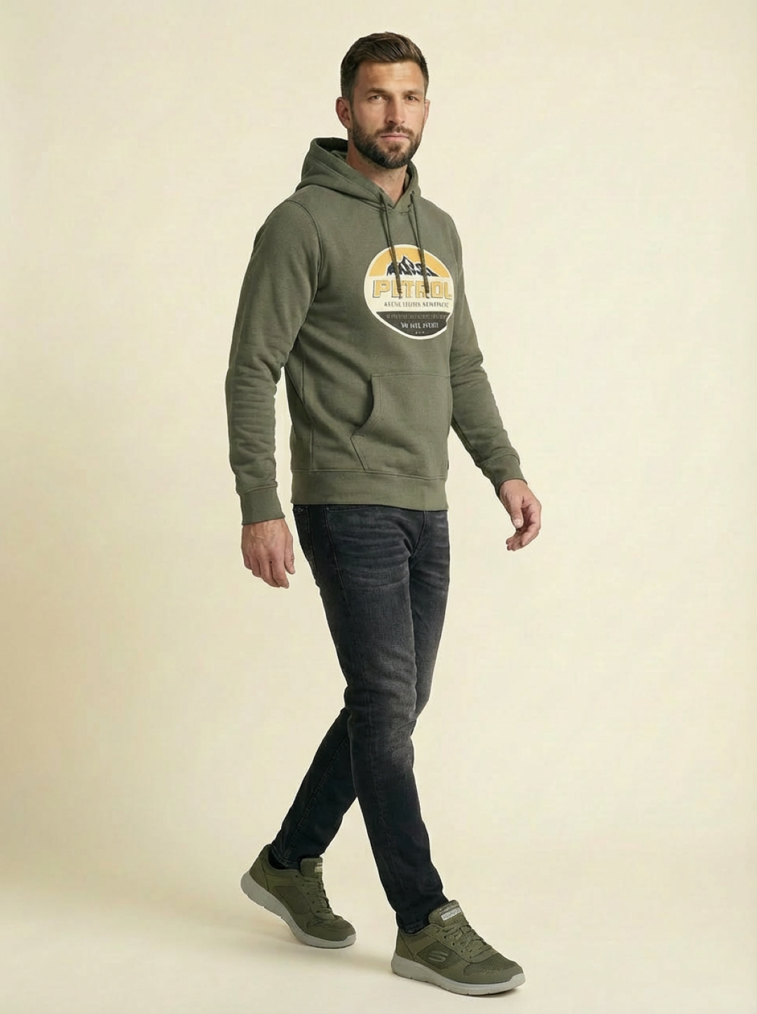 Petrol Man Hoodie Olive