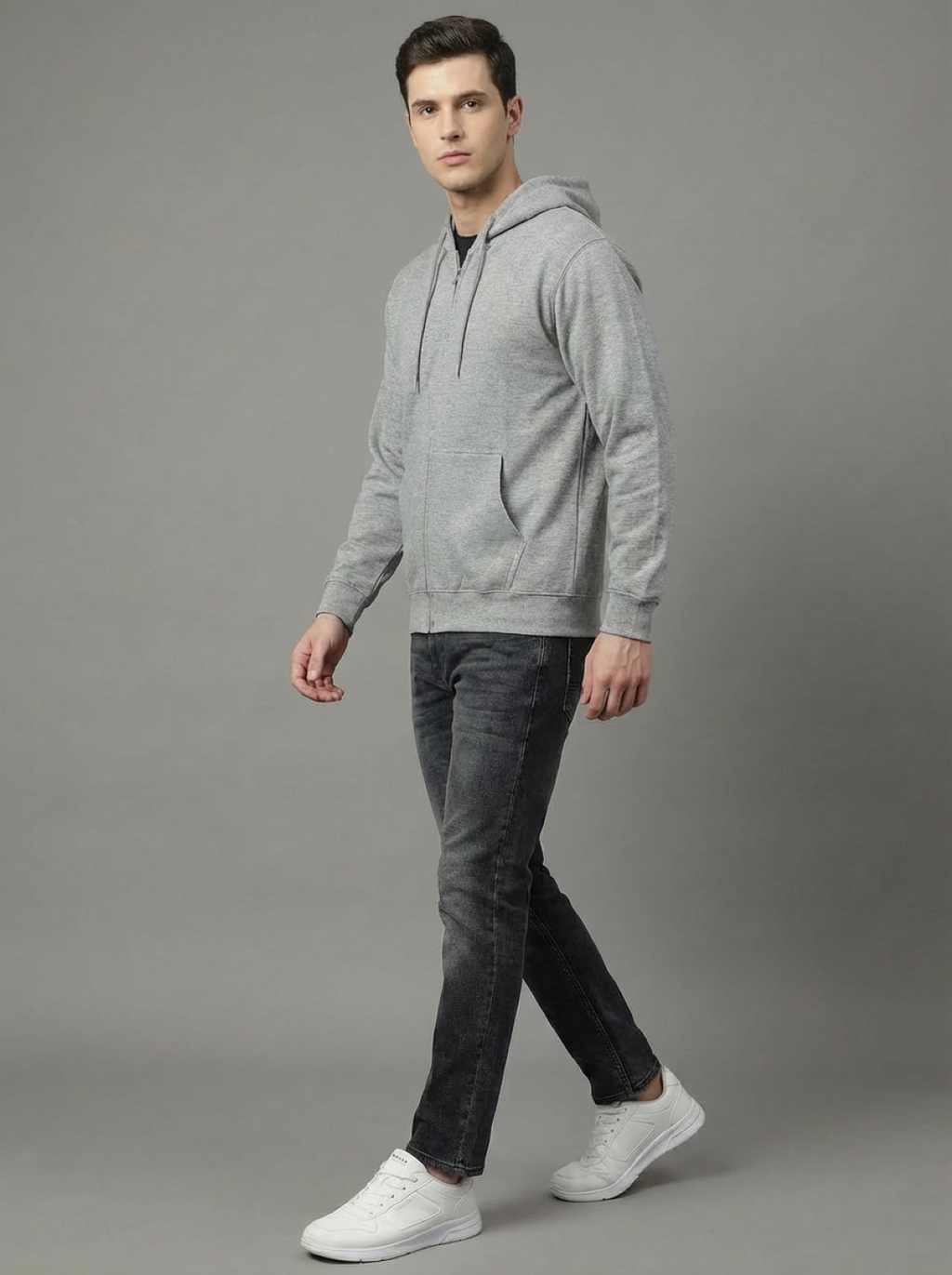 ATC Man Zip Hoodie Grey