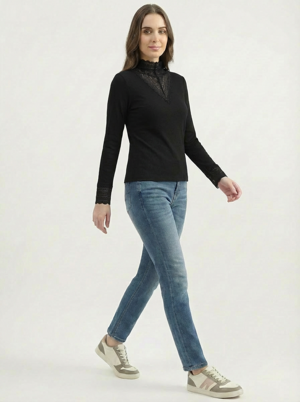 Long Sleeved Top Black Style 55