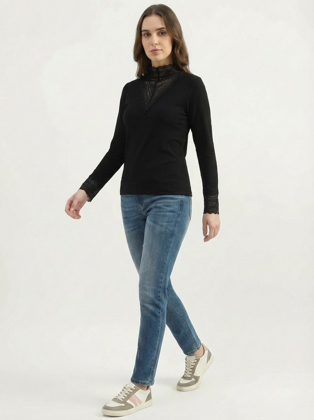 Long Sleeved Top Black Style 55