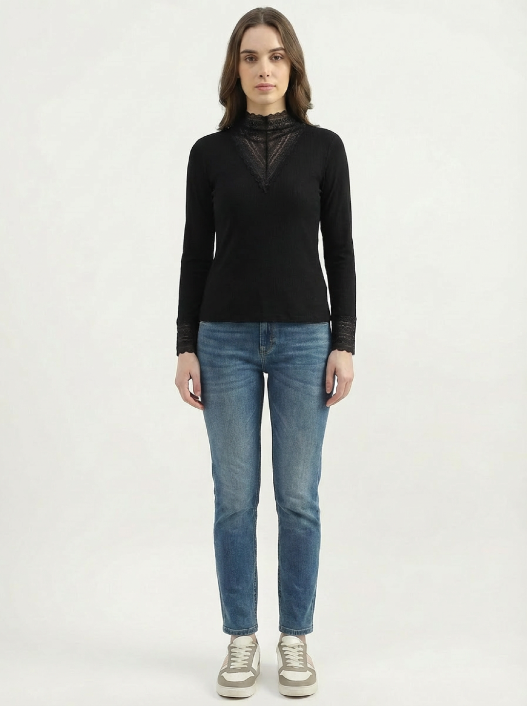 Long Sleeved Top Black Style 55