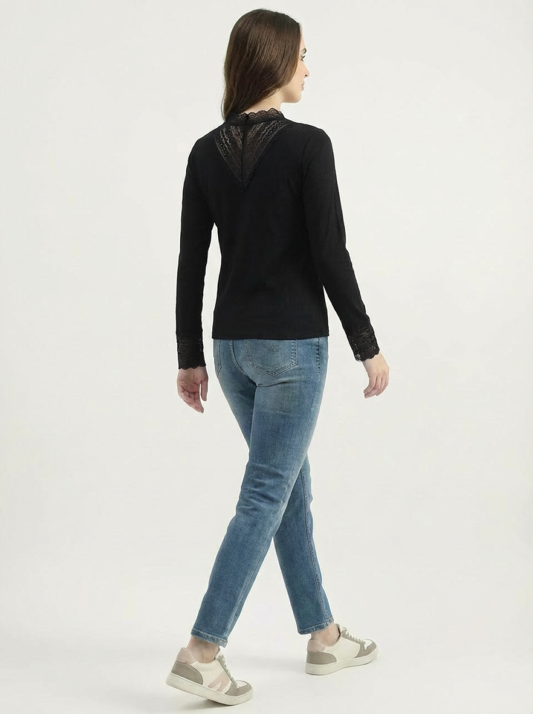 Long Sleeved Top Black Style 55