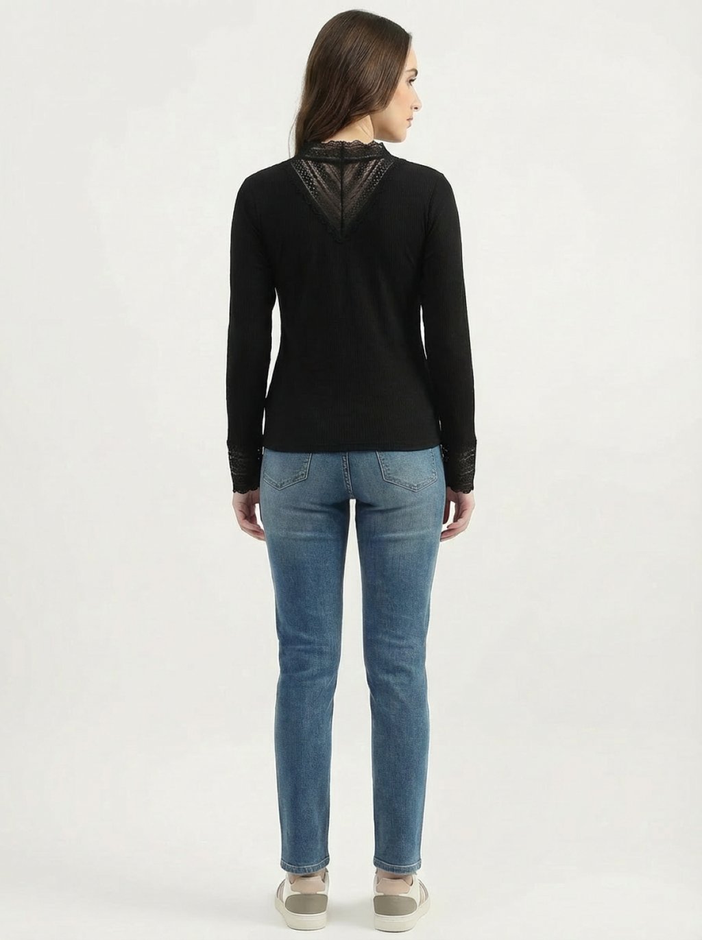 Long Sleeved Top Black Style 55