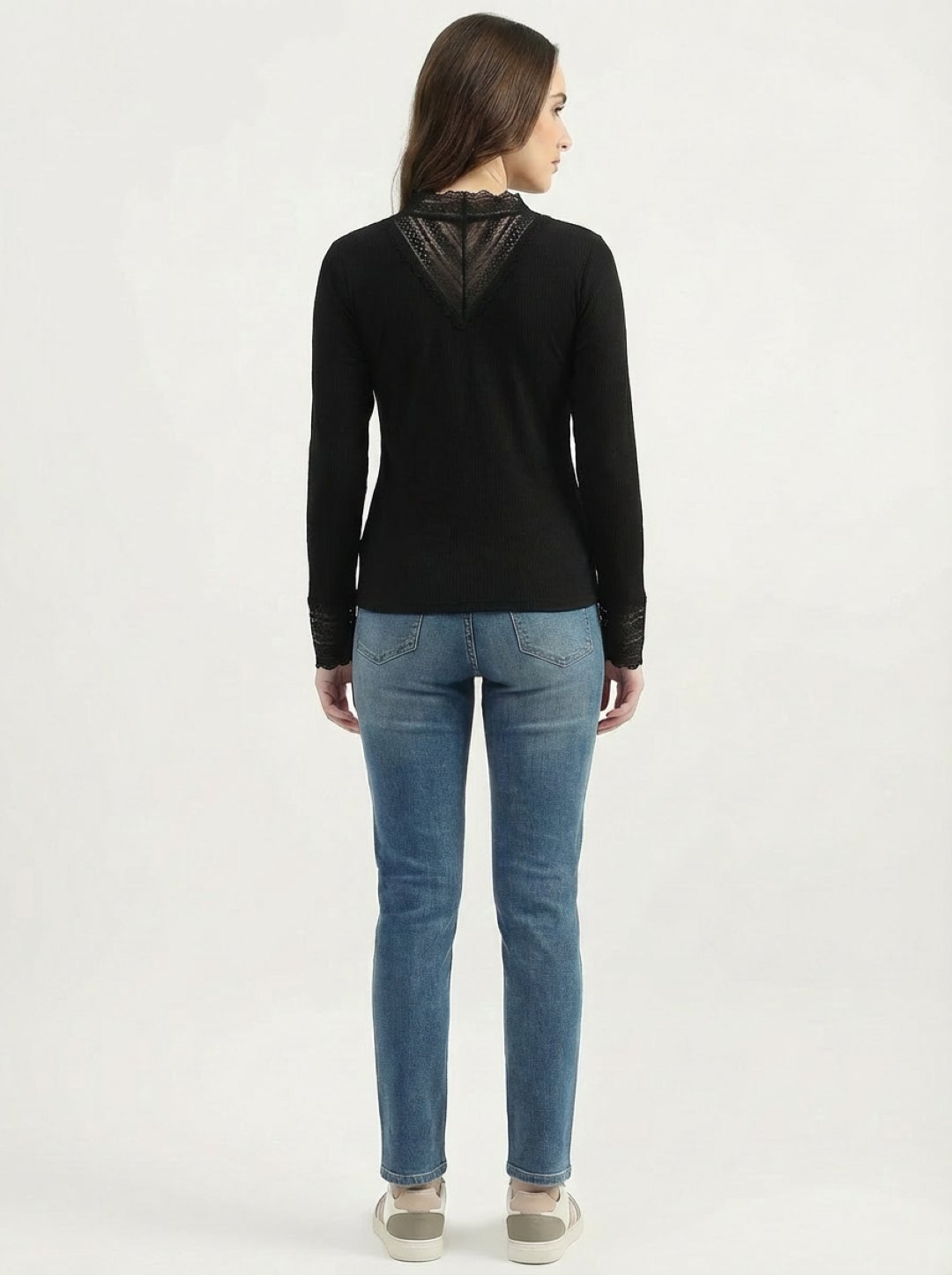 Long Sleeved Top Black Style 55