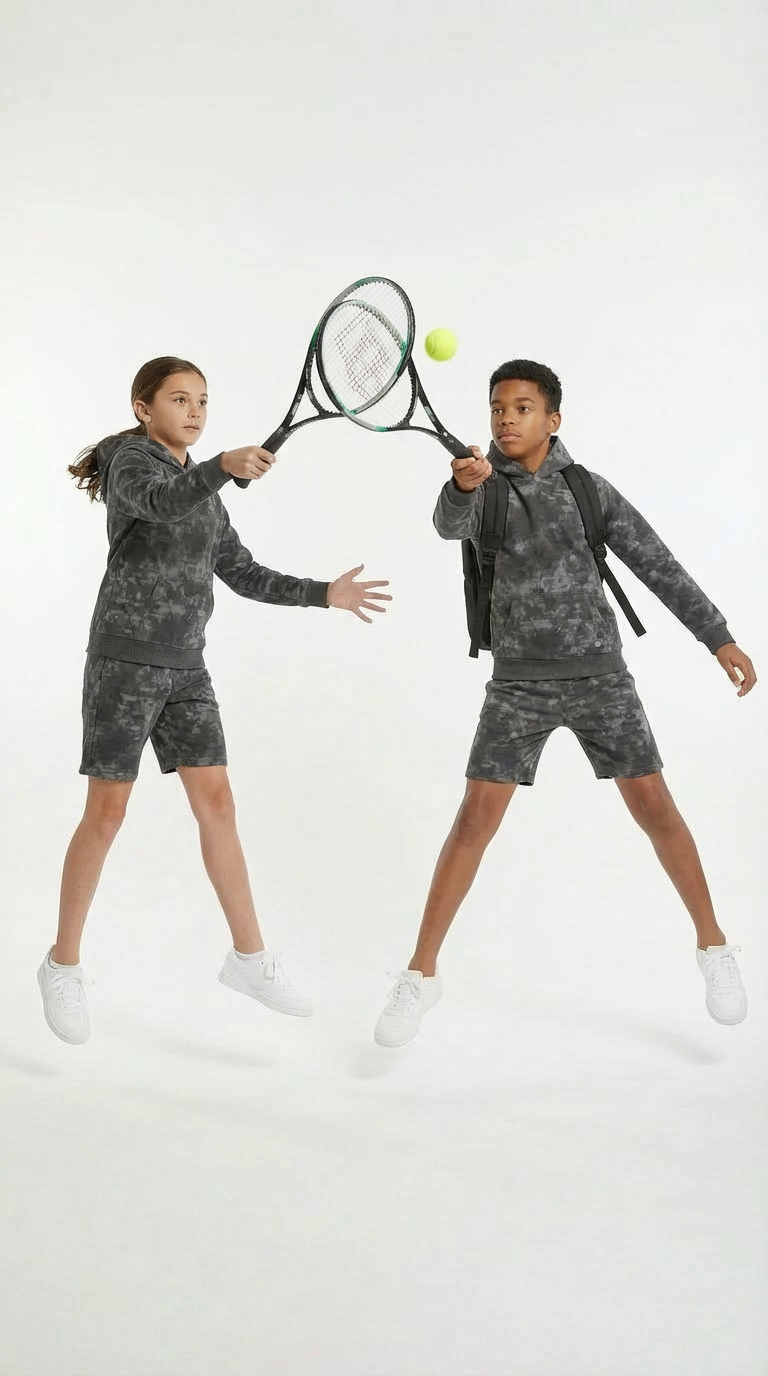 Adult Girls & Boys Unisex Set Black & Gray